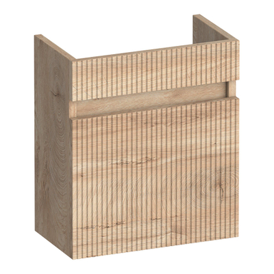 BRAUER Joy Wavy meuble lave-mains - 40x45x22cm - porte pivotante à gauche - sans poignée - Forest Wheat
