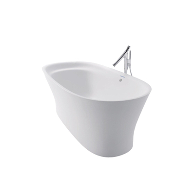 Duravit Cape cod Kunststof bad acryl ovaal - vrijstaand - met aangevormd paneel - 185x85x62cm - met af en overloopgarnituur - mat wit