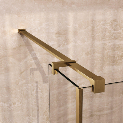 BRAUER Oblivion Douche à l'italienne - 90x200cm - paroi latérale 30cm - revêtement verre - verre clair - or brossé PVD