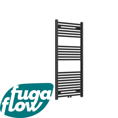 FugaFlow Eccelente Acces badkamer radiator 60x120cm recht middenaansluiting 561watt mat zwart