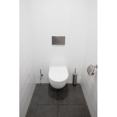 Geberit Inbouwreservoir UP320 met QeramiQ metal bedieningsplaat - dualflush - ronde knoppen - metaal gunmetal