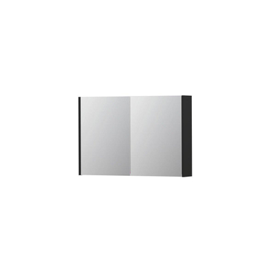 INK SPK1 spiegelkast – 90x60x14 cm – 2 deuren, dubbelzijdige spiegeldeuren – Zwart mat