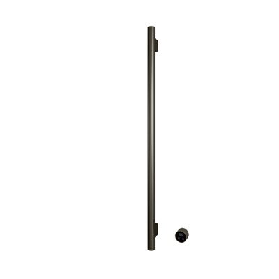 Hotbath &MORE Handdoekradiator - 19x115cm - rond - 1 stangen - verticaal - met schakelaar - geborsteld nikkel (RVS)