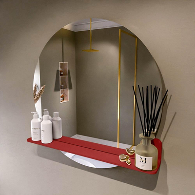 Mondiaz SPOT spiegel – Ø80 cm – met planchet – Fire (rood)