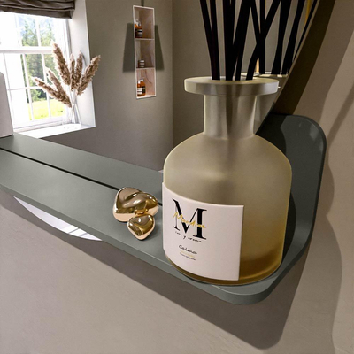 Mondiaz SPOT spiegel – Ø80 cm – met planchet – Smoke (lichtbruin)