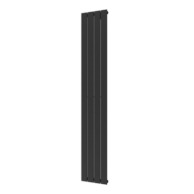 Plieger Cavallino Retto designradiator verticaal enkel middenaansluiting 1800x298mm 614W zwart grafiet (black graphite)