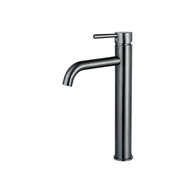 Fortifura Calvi Wastafelkraan - 33.9cm - verhoogd - opbouw - Geborsteld Gunmetal PVD TWEEDEKANS