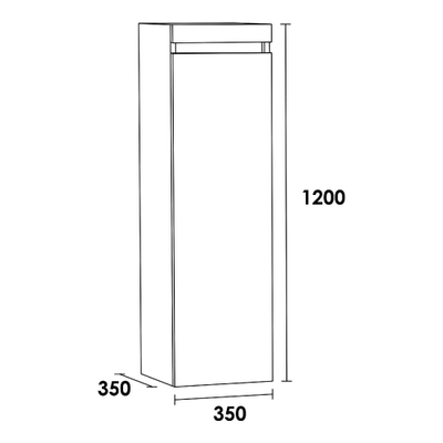 Brauer Joy Edge Armoire colonne - 120x35x35cm - 1 porte poignée intégrée gauche - Erosion