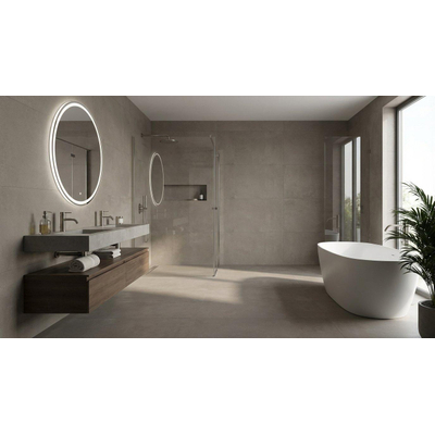 ÉCHANTILLON Terravito Urbano carreau mural et de sol - 60x120cm - rectifié - Aspect béton - Taupe mat (brun)