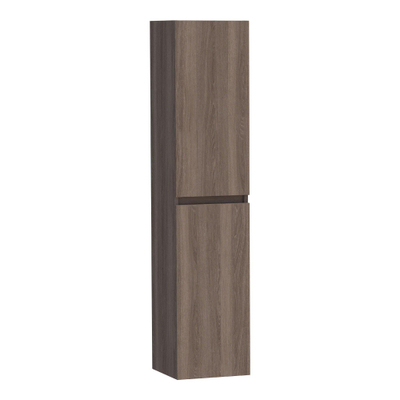 Saniclass Solution Badkamerkast - 160x35x35cm - 2 greeploze links- rechtsdraaiende deur - MFC - legno viola OUTLETSTORE