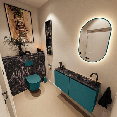 MONDIAZ TURE-DLUX 100cm toiletmeubel Smag. EDEN wastafel Lava positie rechts. Met 1 kraangat.