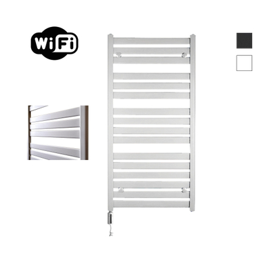 Sanicare HVW - Moda Radiateur électrique - 120x60cm - 876W - wifi - thermostat - blanc - en bas à gauche - blanc mat