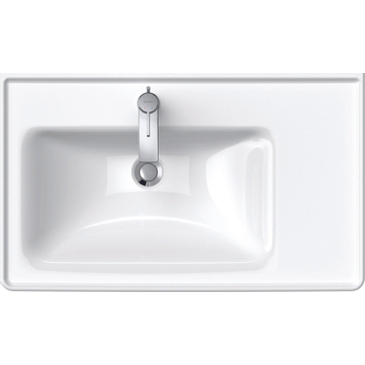 Duravit D-Neo lavabo avec WonderGliss 80x48x17cm 1 trou de robinet rectangulaire Céramique Blanc