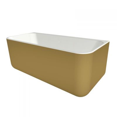 Xenz Guido ligbad - 160x75cm - Middenopstelling - Solid surface Goud/Wit