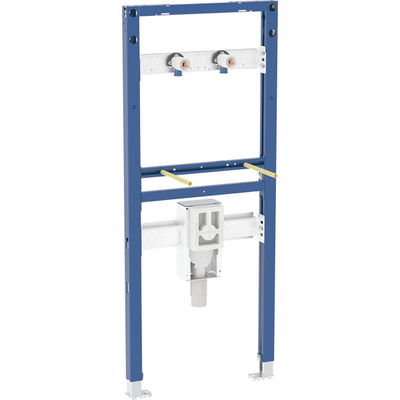 Geberit Duofix wastafel - 130cm wandkraan en inbouwsifon - blauw