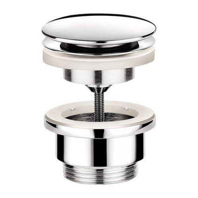 Hotbath Mate Always open plug - met schroef rond - hoogglans chroom