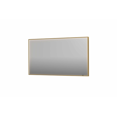 INK SP19 spiegel - 140x4x80cm rechthoek in stalen kader incl dir LED - verwarming - color changing - dimbaar en schakelaar - geborsteld mat goud
