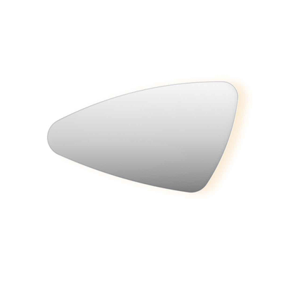 INK SP23 Miroir - 120x4x70cm - LED - en bas et en haut - changement de couleur - dimmable - organique - dans un cadre en acier - gauche aluminium blanc mat