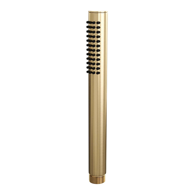 BRAUER Gold Edition thermostatische inbouw badkraan - drukknoppen SET 03 - uitloop - staaf handdouche - doucheslang - wandaansluitbocht - goud geborsteld PVD