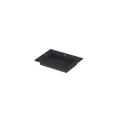 INK Post wastafel - 60x45x1cm - 1 wasbak - 1 kraangat - keramiek Lauren black mat