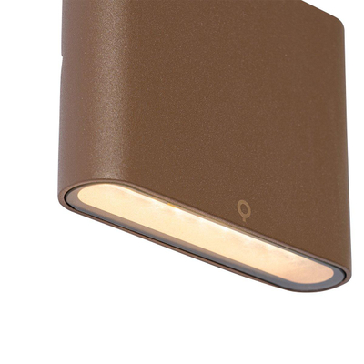 QAZQA Batt applique murale - 11,5x9x3 cm - LED incluse - IP65 - finition rouille mate (cuivrée).