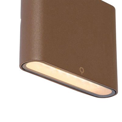 QAZQA Batt applique murale - 11,5x9x3cm - LED incluse - IP65 - brun rouille mat (cuivre)