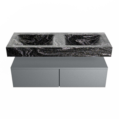 MONDIAZ ALAN - DLUX Badkamermeubelset - 120cm - onderkast - Plata - 2 lades - vrijhangende wastafel - 2 wasbakken - 0 kraangaten - Lava
