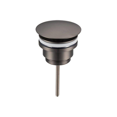 Fugaflow Efficiente Pietra Ensemble lave-mains - 40x21.5x12cm - droit - lisse - semi-rond - 1 trou de robinet - céramique - robinet de lave-mains gunmetal - bonde - siphon abaissé - noir mat