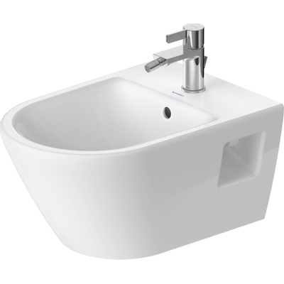 Duravit D-neo Wandbidet - met kraangat - met overloop - 37x54x27cm - met wondergliss - wit