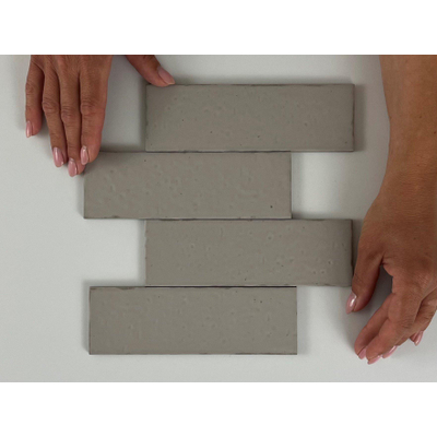 ÉCHANTILLON Terravito Nocino carreau mural - 6x18.6cm - Morchella mat (gris)