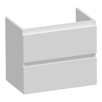 BRAUER Joy wastafelonderkast ondiep - 60x39x50cm - 2 softclose lades - greeploos - 1 sifon uitsparing - mat wit