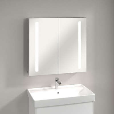 Villeroy & Boch My view Armoire miroir avec deux portes et éclairage LED intégré vertical 80x75x17.3cm