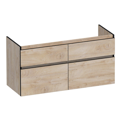 BRAUER Delight Edge wastafelonderkast 120 4 softclose lades - greeploos - 2 sifon uitsparingen - Forest Wheat