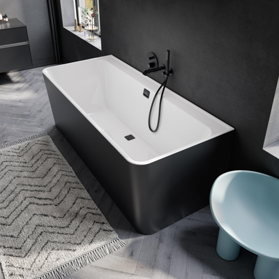 Villeroy & Boch Dawn Baduitloop voor wandmontage - mat zwart