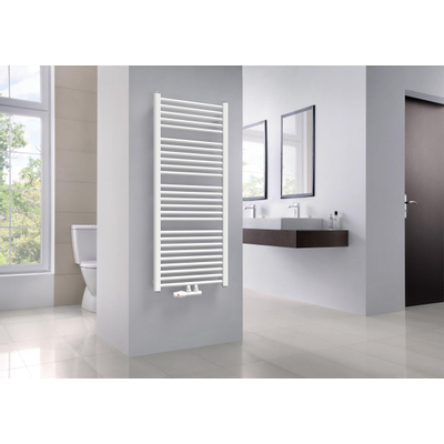 HR Badmeubelen Polo Designradiator - 60x8x134cm - middenaansluiting - 724 watt - wit glans