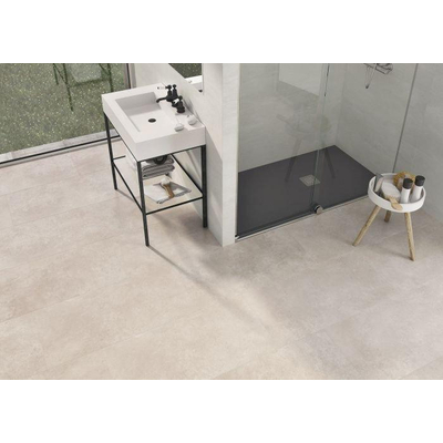 ÉCHANTILLON Terravito Velaro Carrelage mural et de sol - 60x60cm - Carré - 9mm - rectifié - Aspect béton - white