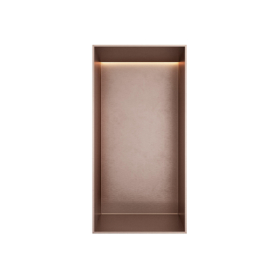 Hotbath &MORE Inbouwbox of inbouwnis - 30x15x10 - frameless + LED - Geborsteld koper PVD