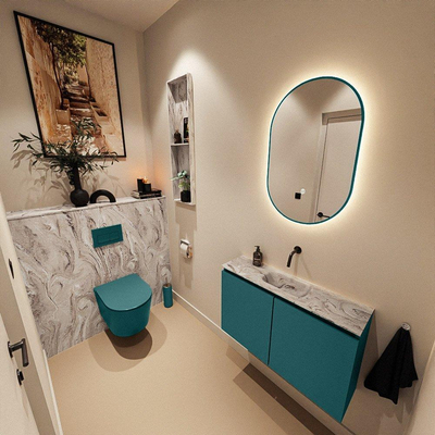 MONDIAZ TURE-DLUX 80cm toiletmeubel Smag. EDEN wastafel Glace positie midden. Zonder kraangat.