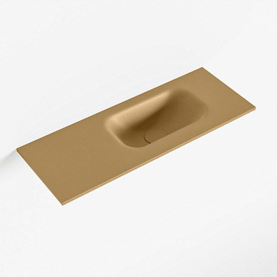 Mondiaz EDEN Lavabo pour lave-mains - 60x23x0.9cm - vasque droite - sans trous de robinet - pour meuble de WC - Solid surface - Oro