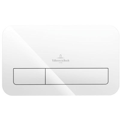 Villeroy & Boch Viconnect 2 knops bedieningsplaat - glas - Glass White (glans wit)