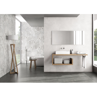 ÉCHANTILLON Terravito Velaro carreau mural et de sol - 30x60cm - rectifié - Aspect béton - White mat (blanc)
