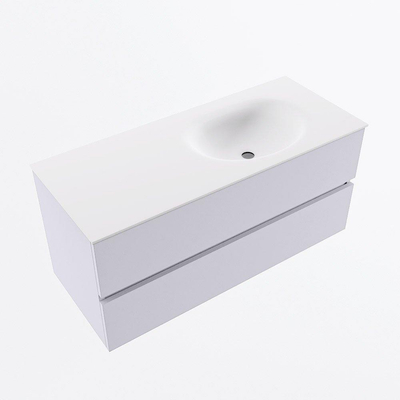 Mondiaz VICA Ensemble de meuble de salle de bains - 110cm - cale - 2 tiroirs - Lavabo MOON - droit - 1 trou de robinet - couleur talc - version XL 60cm de haut