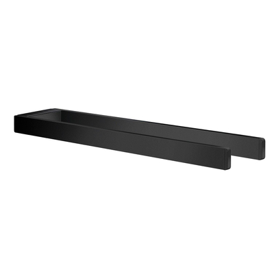 Smedbo Outline Handdoekhouder - 38x2.2x6.2cm - ophangen - Aluminium Mat zwart SHOWROOMMODEL