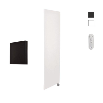 Sanicare HVS Denso Elektrische Radiator - 180x40cm - 948W - met afstandsbediening - thermostaat - chroom - rechtsonder - wit