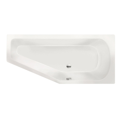 Xenz Lagoon Baignoire d'angle - 170x75x48 - bonde Milieu - Droite - Compact - acrylique - blanc