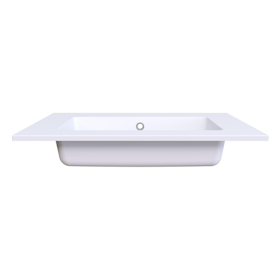 Arcqua Mira Inbouw Wastafel - 71x46x1.5cm - enkele wasbak - zonder kraangat - cast marble - mat wit