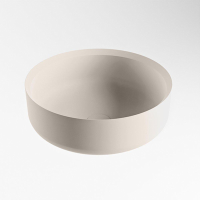 Mondiaz Coss Vasque à poser 36x36x13cm rond Solid Surface Linen/Blanc