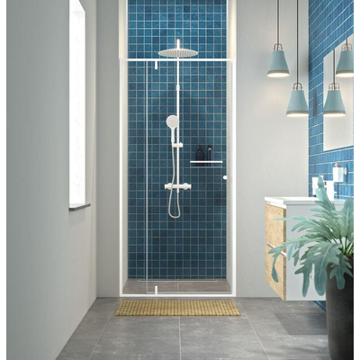 Sealskin Contour Porte pivotante pour niche 100x200 cm, verre de sécurité clair 6 mm Blanc mat