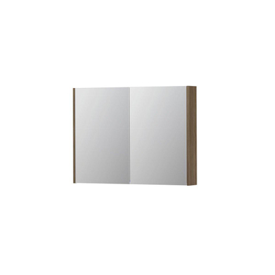 INK SPK2 spiegelkast – 100x74x14 cm – 2 deuren, dubbelzijdige spiegeldeuren – Zuiver Eiken mat