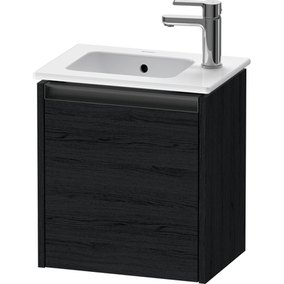 Duravit Ketho.2 Fonteinkast - met 1 deur - 41x29.2x44cm links - met greep antraciet - eiken zwart mat